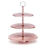 Old Dutch Lily Pad 3-Tier Rose Gold Aluminum Dessert Server, 17 in. H thumbnail 1