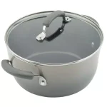 Rachael Ray Classic Brights 19-Piece Sea Salt Gray Nonstick Cookware Set with LocknLock Containers thumbnail 4