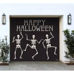My Door Decor 7 ft. x 8 ft. Happy Halloween Skeletons Garage Door Banner Mural thumbnail 2