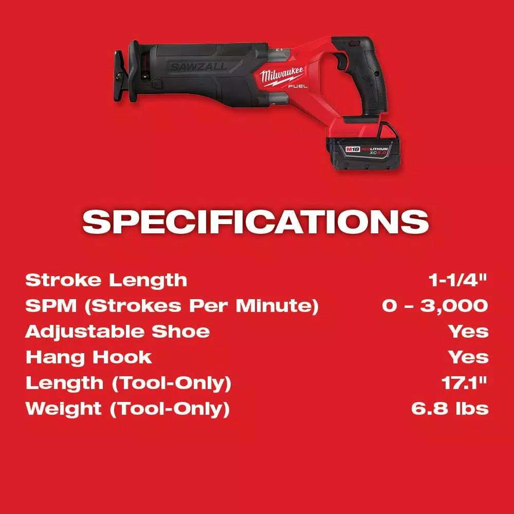 Milwaukee M18 FUEL GEN-2 18V Brushless Cordless Reciprocating Saw (Tool-Only)