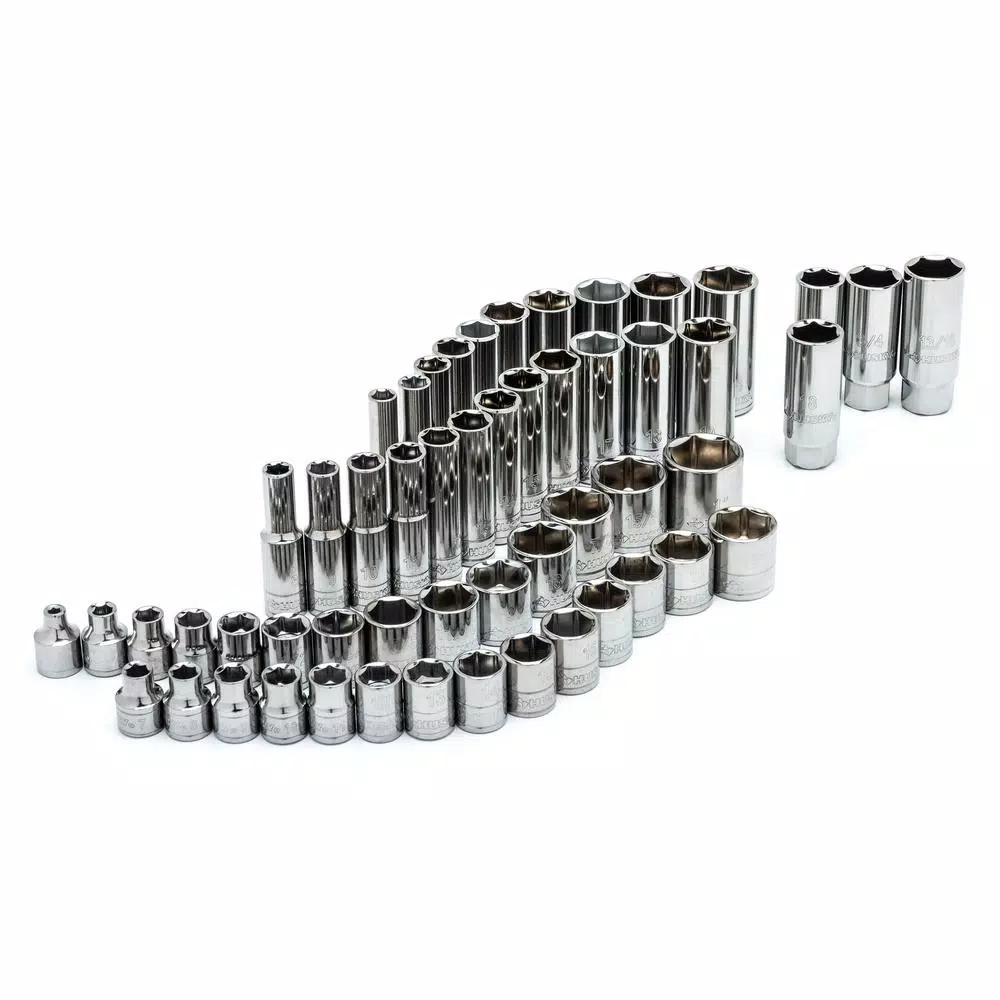 Husky 91-Piece 3/8 in. Drive SAE and Metric Socket and Bit Socket Set