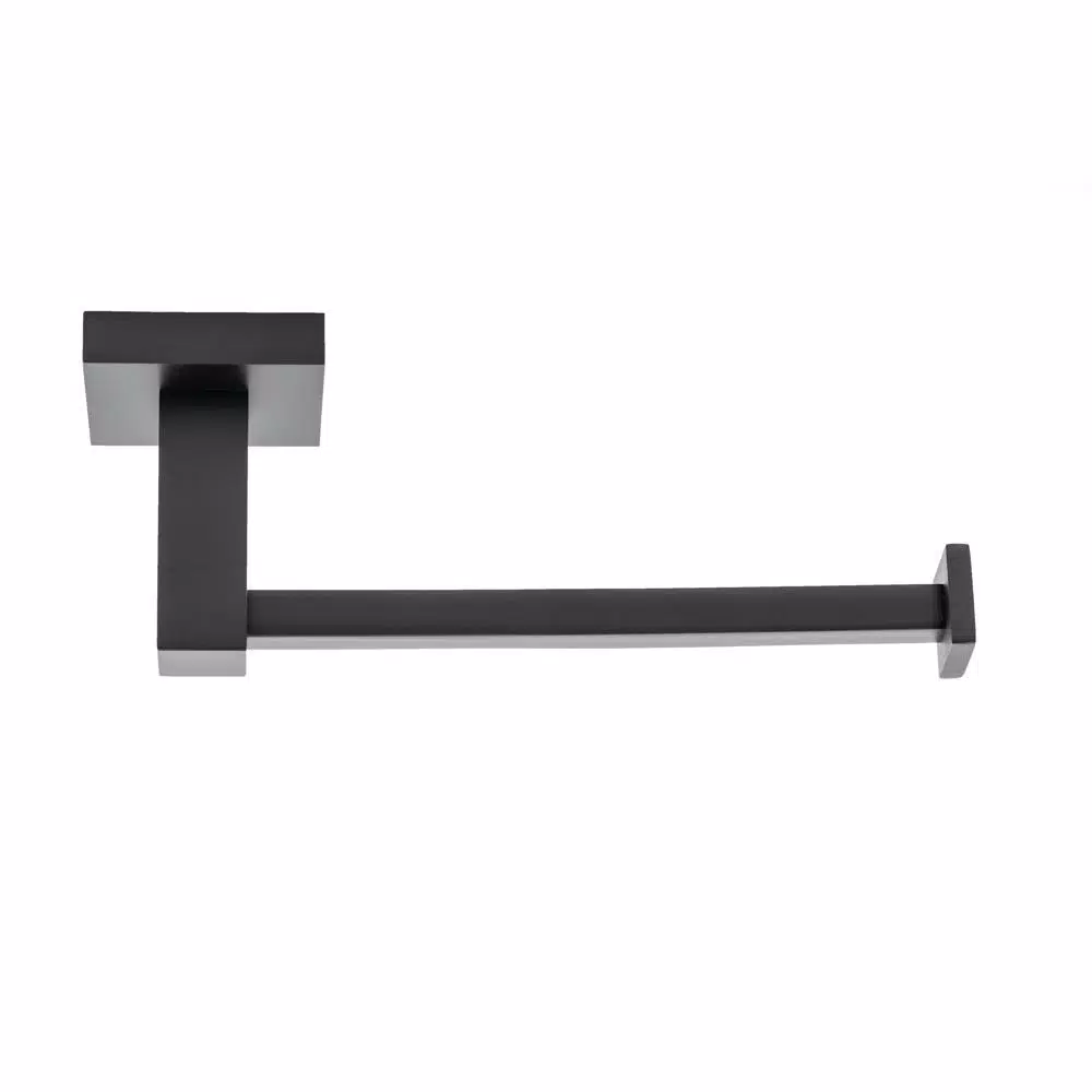 Italia Trieste Matte Black Toilet Paper Holder - Modern Solid Brass Wall Mount