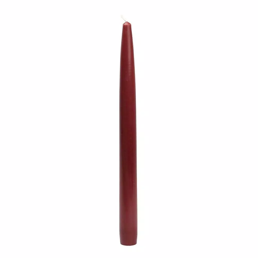 Zest Candle 10 in. Burgundy Taper Candles, 12-Set