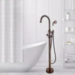 Vanity Art 48 in. Freestanding Single-Handle Claw Foot Tub Faucet with Hand Shower, Oil Rubbed Bronze thumbnail 5
