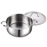 Cooks Standard 7 Qt. Stainless Steel Round Dutch Oven with Tempered Glass Lid thumbnail 2