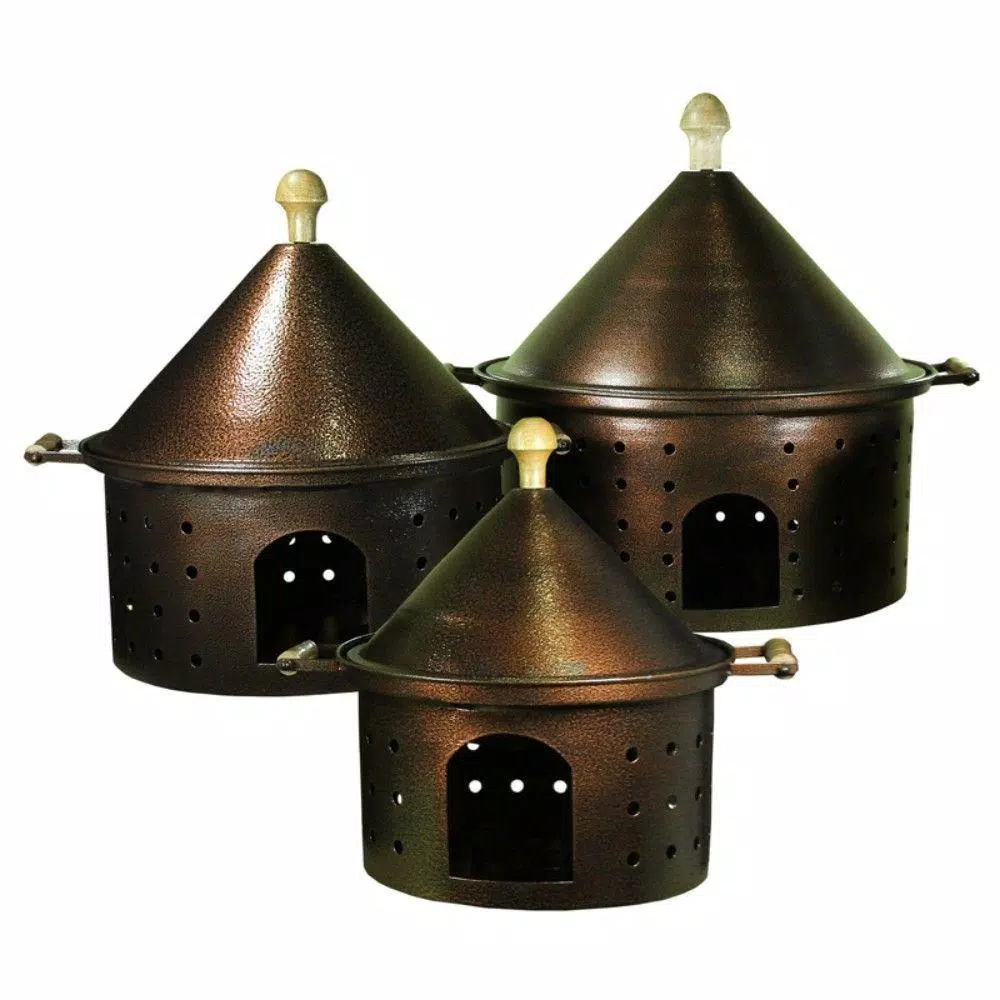 Benjara Bonny 25 qt. Bronze 3-Piece Metal Chafing Dish Set with Steel Tub