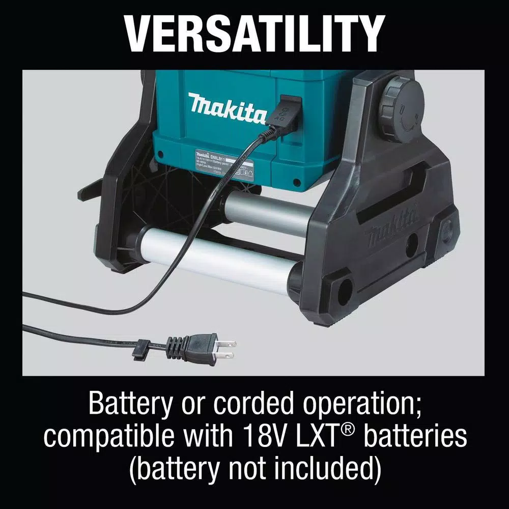 Makita 18V LXT Cordless/Corded LED Work Light, 3000 Lumens, IP65 Rated (DML811)