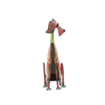 LITTON LANE Whimsical Dog Iron Sculpture with Floral Botanical Details and Wagging Spring Tail thumbnail 3