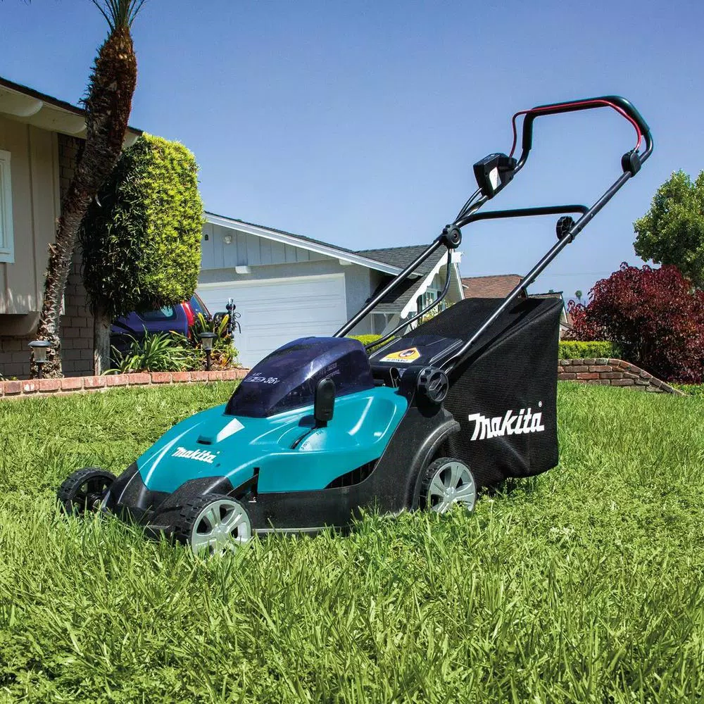 Makita 18V (36V) LXT Cordless Walk Behind Push Lawn Mower Kit, 17 in. Cutting Width, 5.0 Ah Batteries