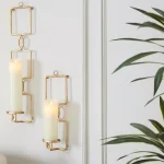 Home Decorators Collection Gold Metal Wall Sconce Candle Holder Set of 2 thumbnail 3
