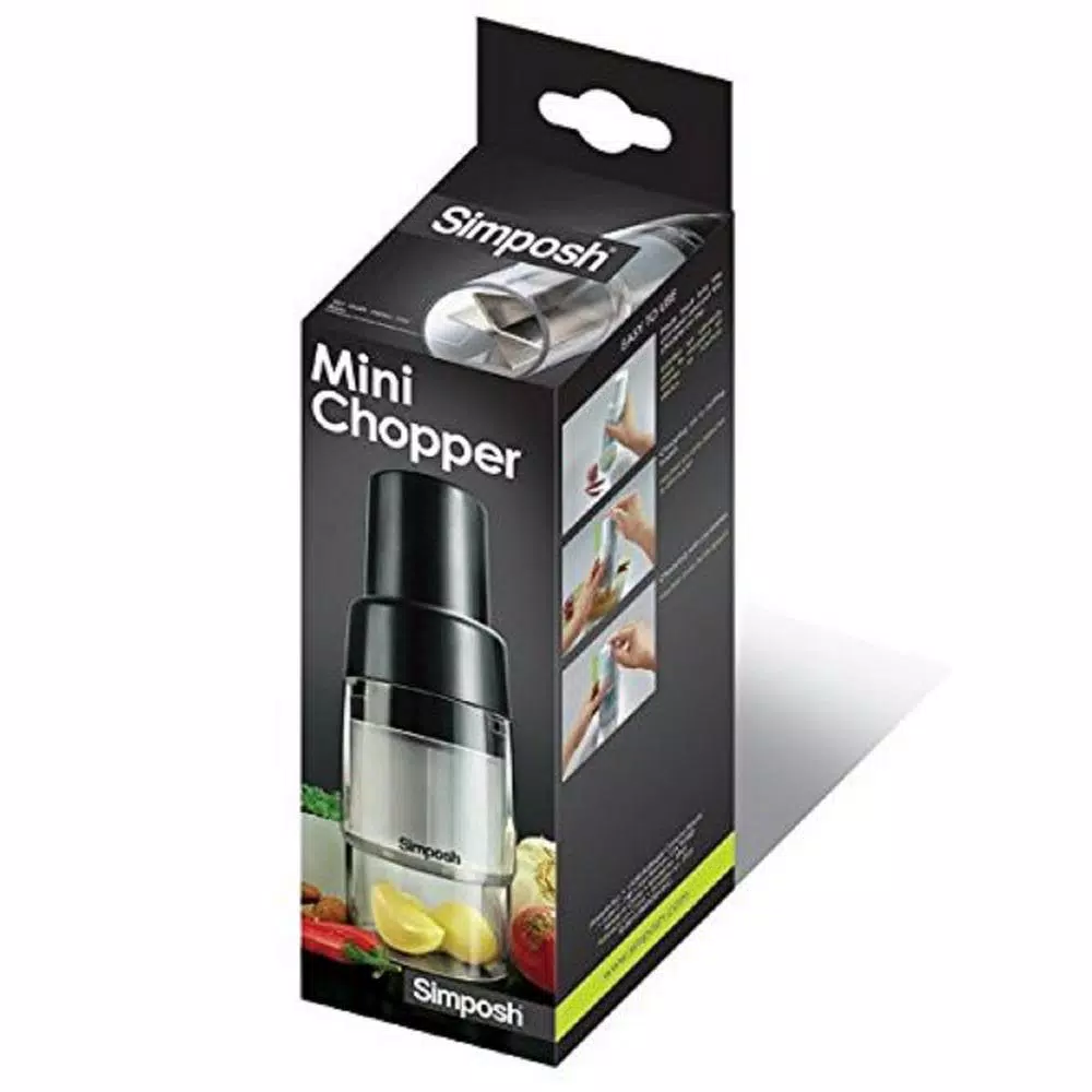 Simposh Mini Chopper - Compact Manual Food Processor with Stainless Steel Blades