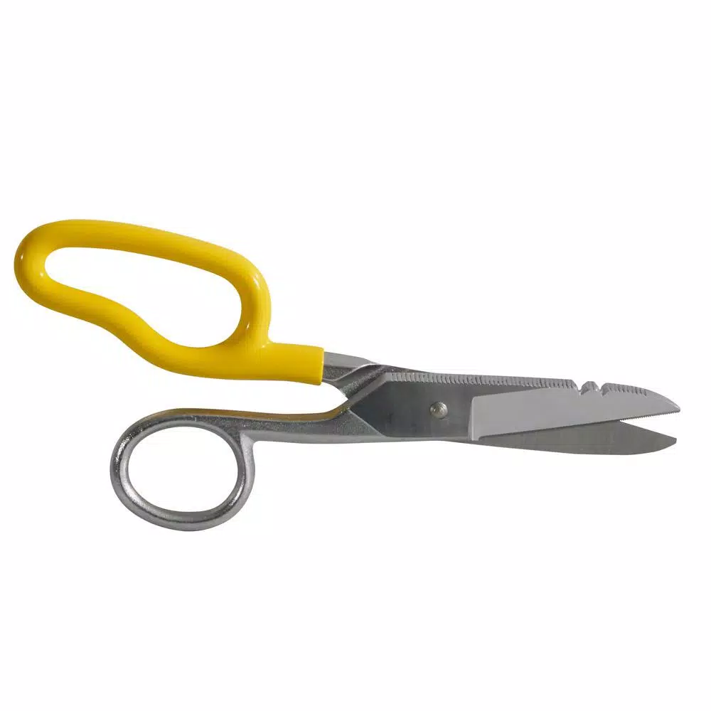Klein Tools Electrical Scissors with Extended Handle and Stainless Steel Micro-Serrated Blades