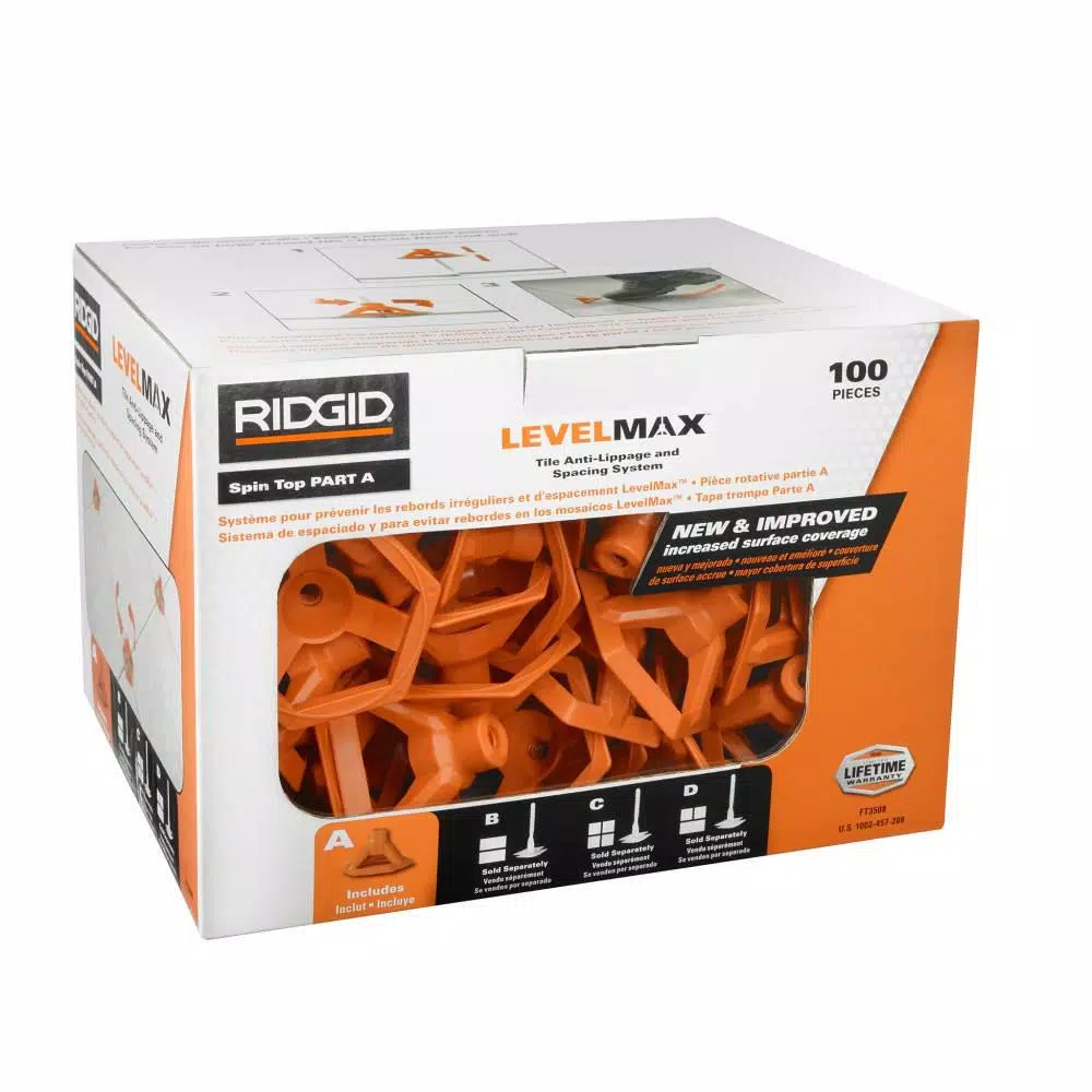 RIDGID 7 in. Corded Wet Tile Saw with LevelMax Anti-Lippage System & 600 LevelMax Stems