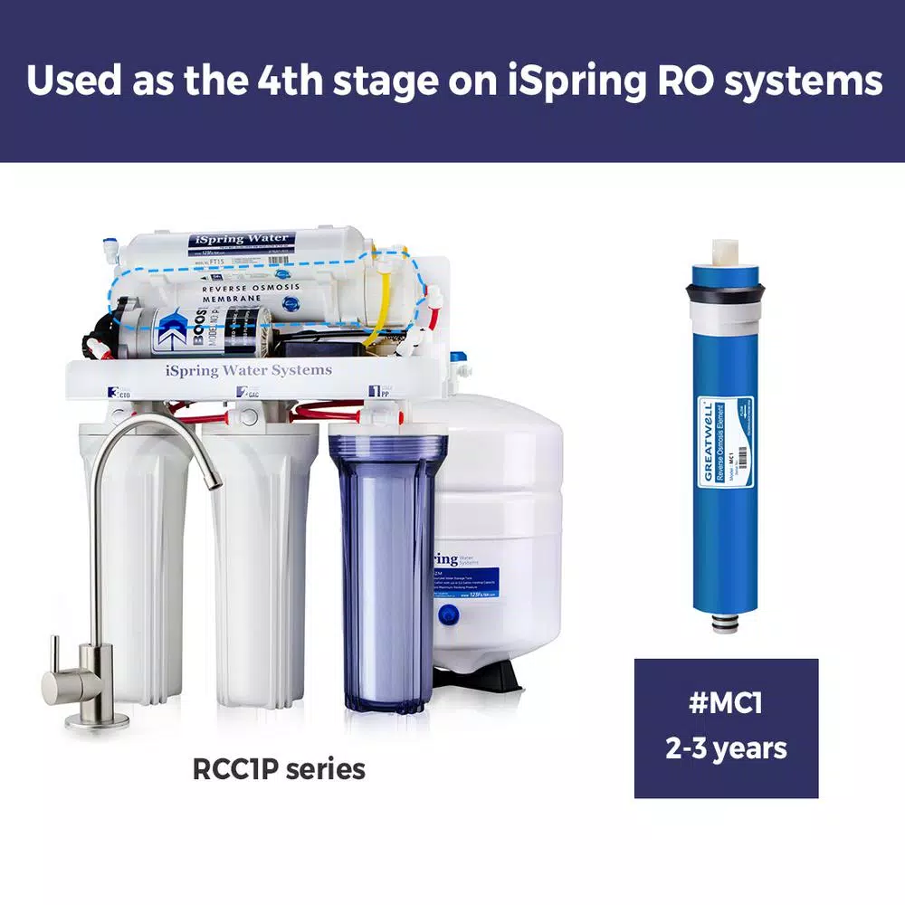 iSpring 100GPD Reverse Osmosis Membrane Replacement Filter, 1.8" x 12"