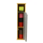 Unbranded Noumea 2-in-1 Wood Toilet Paper Holder and Floor Storage Cabinet - Gray/Brown thumbnail 2