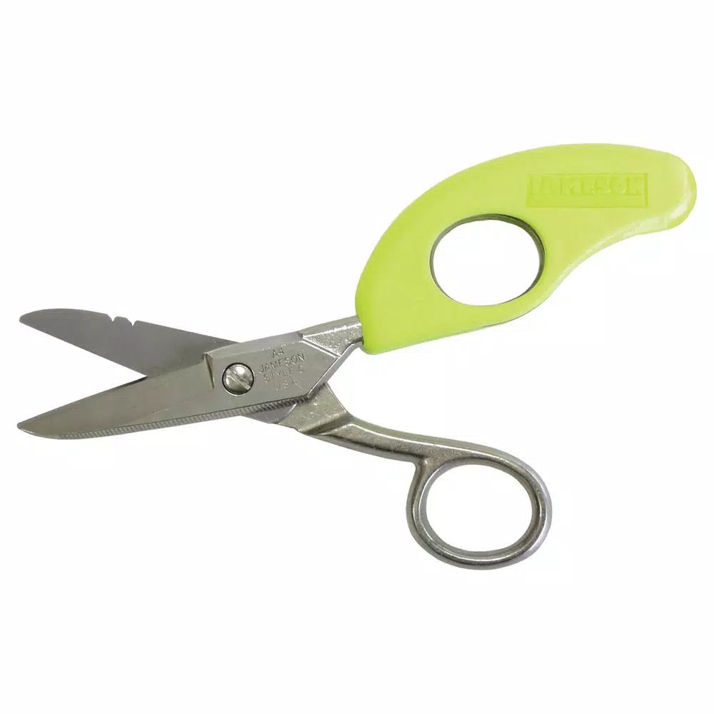 Jameson Electrician Cable Splicer Tool Set with Snip Grip Scissors, Skinning Knife, and Leather Pouch