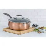Epicurious 6 Qt. Hard-Anodized Aluminum Nonstick Saute Pan with Glass Lid, Copper thumbnail 7