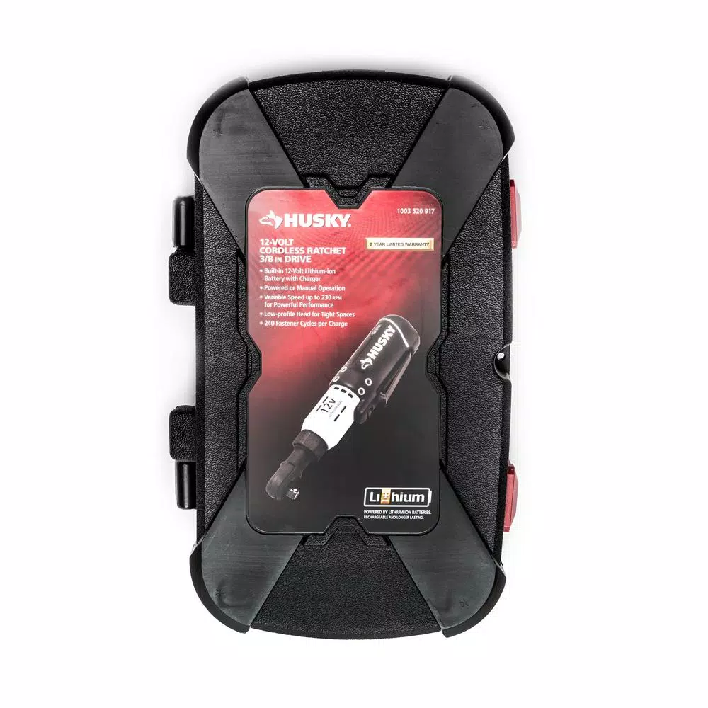 Husky 3/8 in. Drive 12V Cordless Ratchet with Lithium-Ion Battery and Charger