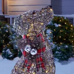 Home Accents Holiday 2.5 ft Meadow Frost Brown LED Dog Christmas Yard Decoration thumbnail 4