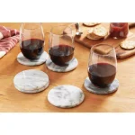 Fox Run White Marble Coasters, Set of 6, Natural Stone with Cork Underside thumbnail 7
