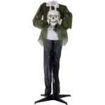 Haunted Hill Farm 5 ft. Animatronic Headless Man Halloween Prop with Talking Skull thumbnail 1