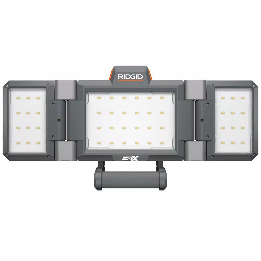 RIDGID 18V Cordless Hybrid Folding Panel Light with 1.5 Ah Lithium-Ion Battery, 2500 Lumens