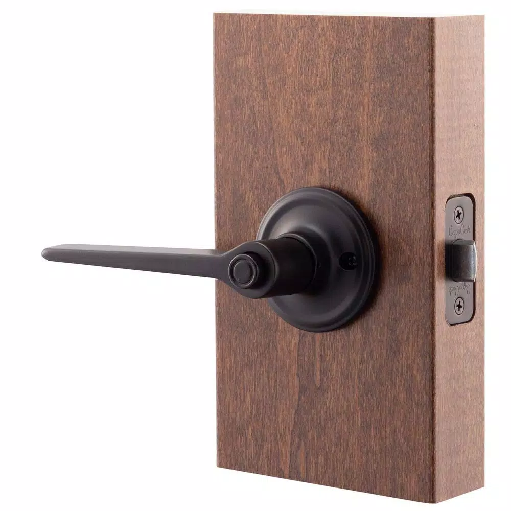 Copper Creek Zane Contemporary Black Privacy Lever Door Handle for Bedroom and Bathroom