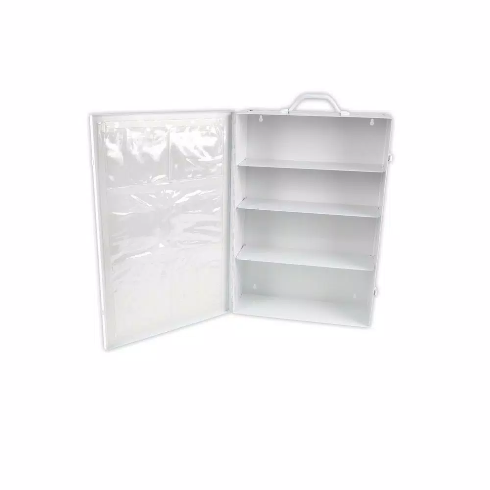 Rapid Care 4-Shelf First Aid Cabinet, Powder-Coated Steel Wall Mount Storage
