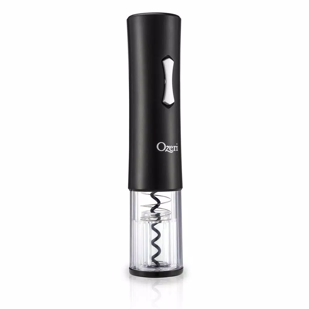 Ozeri Gusto Electric Wine Opener, Cordless Battery Operated Corkscrew with Integrated Foil Cutter