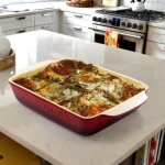Crock-Pot Artisan 5.6 Qt. Red Stoneware Rectangular Bake Pan thumbnail 3