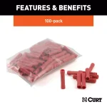 CURT Butt Connectors, 22-18 Gauge Wire, Red, 100-Pack thumbnail 4
