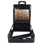 BLU-MOL 21-Piece Titanium M2 High Speed Steel Twist Drill Bit Set with Index Case thumbnail 1