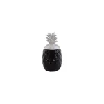 Benjara Black and White Ceramic Decorative Pineapple Canister with Lid thumbnail 1