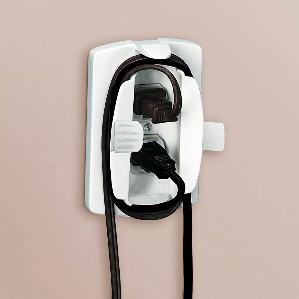 Safety 1st Outlet Cover with Built-in Cord Shortener, White