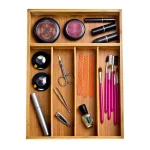 Seville Classics 5-Compartment Bamboo Utensil Drawer Organizer Tray, 14 x 10.25 in. thumbnail 1