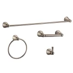 Design House Kassel 4-Piece Bathroom Hardware Accessory Kit, Satin Nickel thumbnail 1