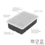 Tovolo Large 2 in. Silicone King Cube Ice Mold Tray with Lid for Whiskey and Cocktails thumbnail 2