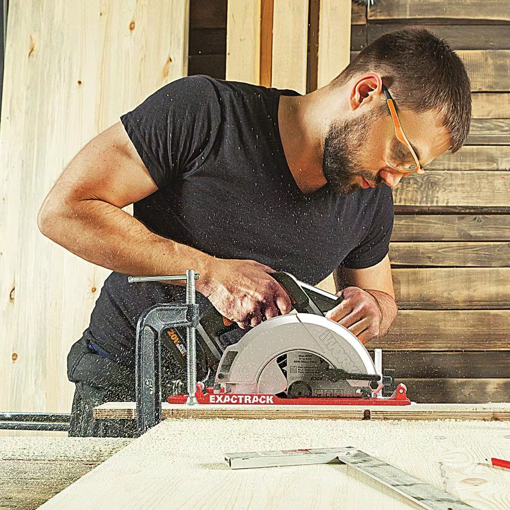 Worx 20V MAX 6-1/2 inch Cordless Circular Saw with ExacTrack, 2.0Ah Battery and Charger Included