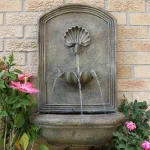 Sunnydaze Decor Seaside Resin Florentine Stone Solar Outdoor Wall Fountain thumbnail 8