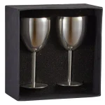 Visol Antoinette Stainless Steel Wine Glass Set, 6 oz, Set of 2 thumbnail 2