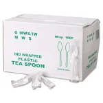 GEN White Plastic Wrapped Teaspoons, Mediumweight (1000 Count Case) thumbnail 2