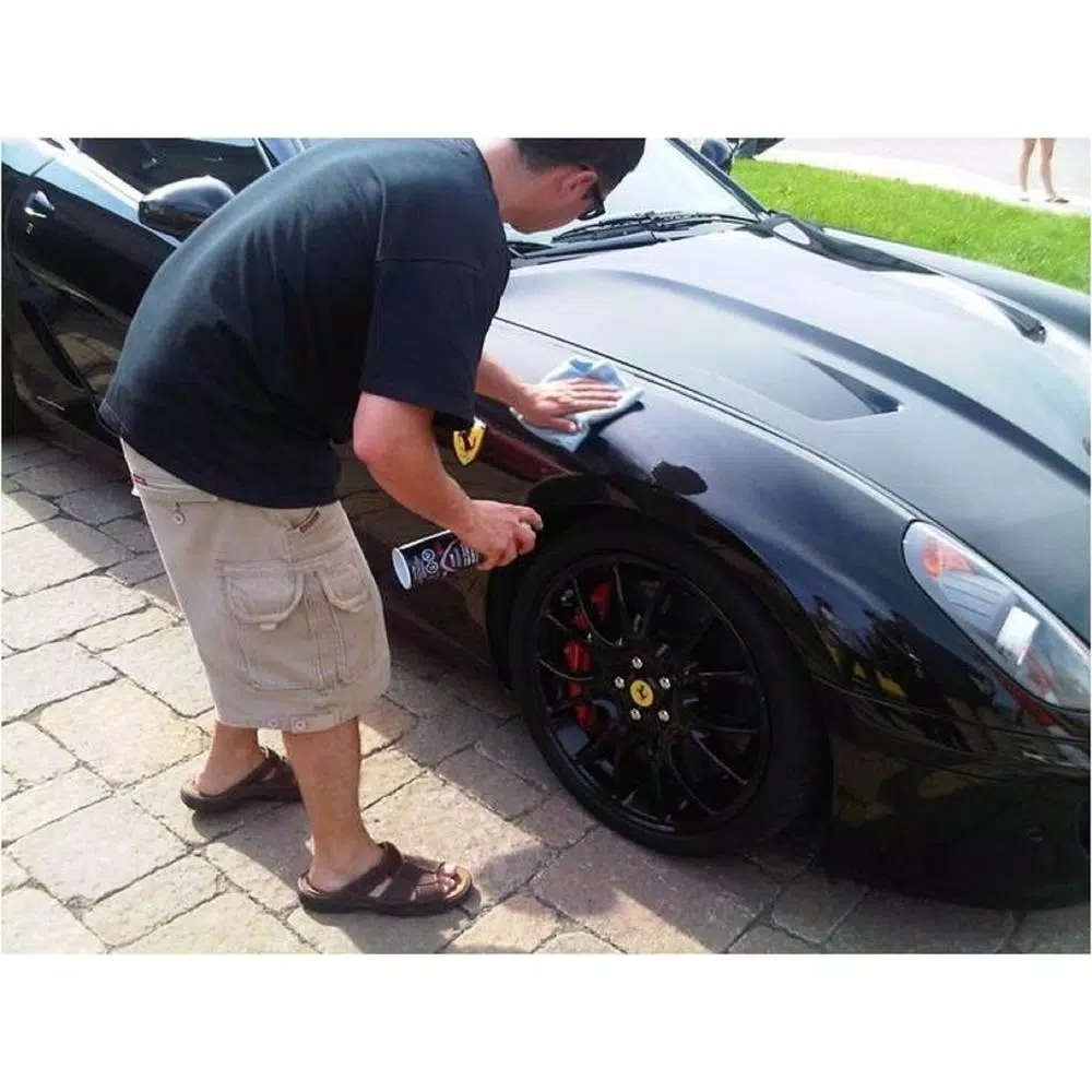 Dry Shine Waterless Car Wash Exterior Detailing Kit with 4 Dual Pile Microfiber Towels