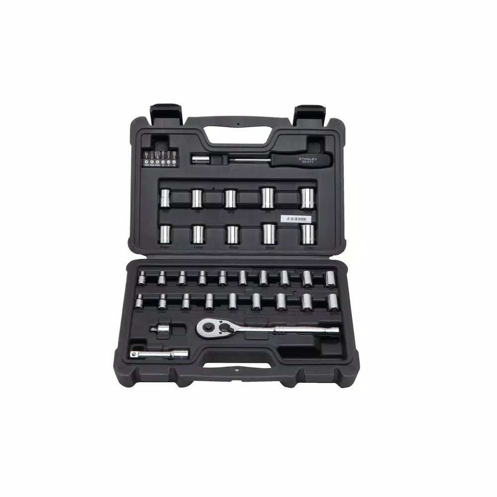 STANLEY 40-Piece Mechanics Socket Set with 72-Tooth Ratchet