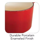Tramontina 2.5 Qt. Enameled Cast Iron Saucepan with Lid, Gradated Red thumbnail 4