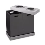 Alpine Industries 28 Gal. Black 2-Compartment Indoor Trash and Recycling Bin thumbnail 2