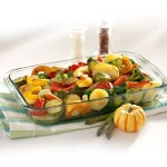 Marinex Classica 4-Piece Borosilicate Glass Rectangular Roaster Set with Colored Lids thumbnail 2