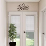 Lavish Home "Believe" Metal Cutout Wall Decor - Distressed Dark Brown Rustic Sign thumbnail 4