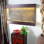 Water Wonders Large Horizon Falls Lightweight Slate Wall Fountain with Copper-Vein Trim thumbnail 1