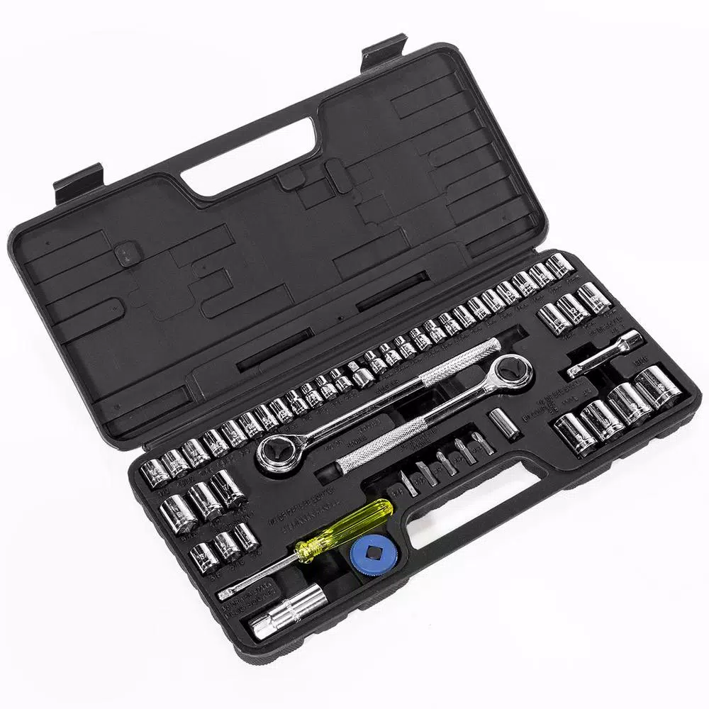 Stark Mechanics 52-Piece SAE/MM Ratchet and Socket Set with 1/4 in., 3/8 in., and 1/2 in. Drives