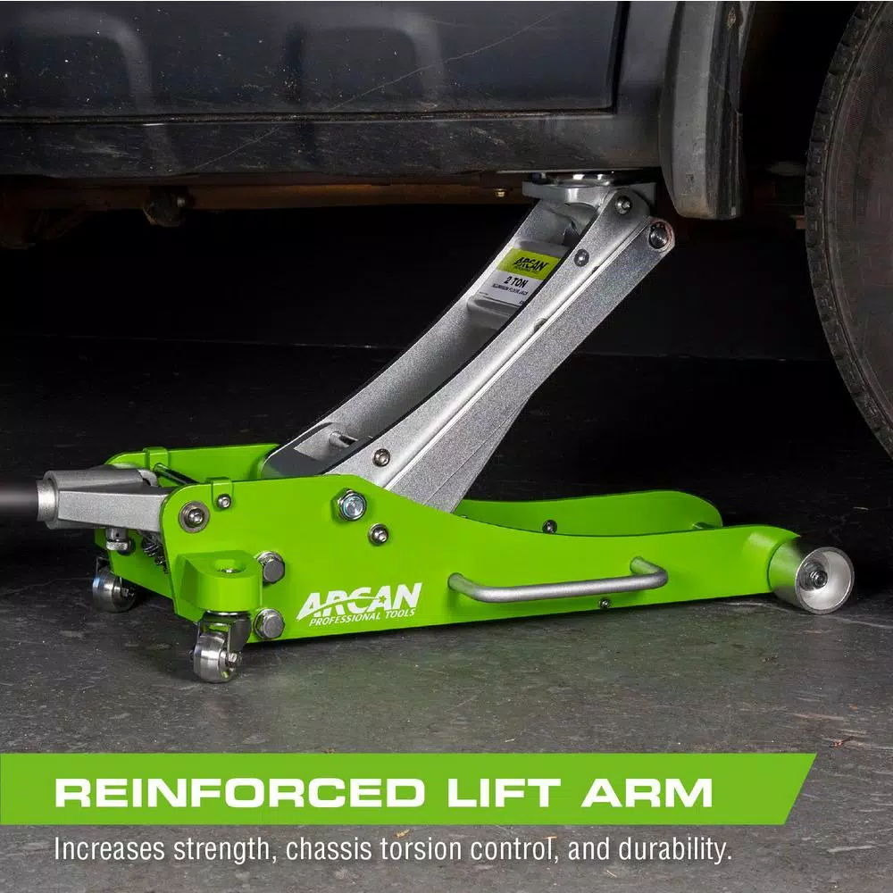 Arcan ALJ2TW 2-Ton Aluminum Floor Jack, Lightweight Service Jack with Dual Pump Pistons